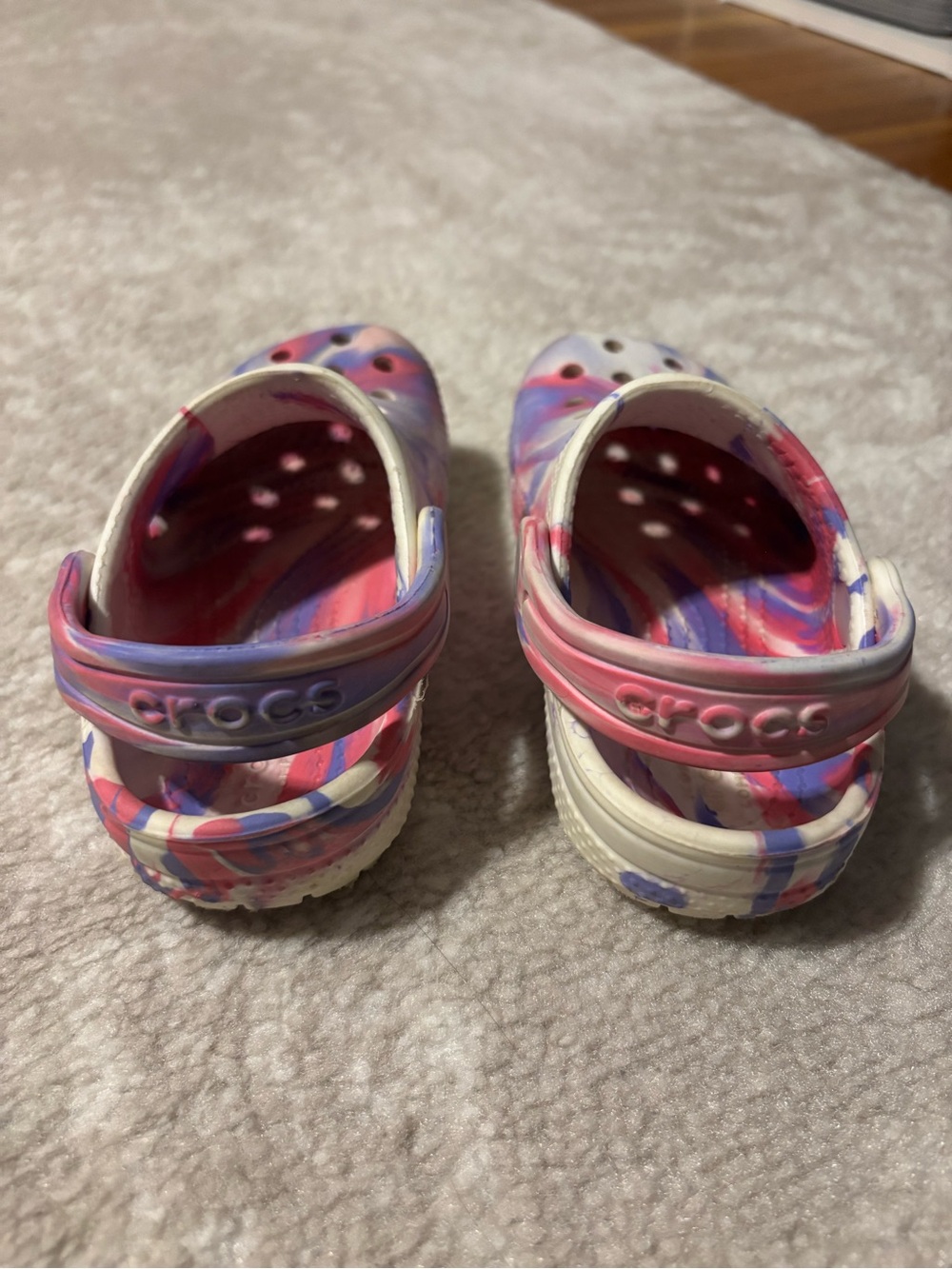 CROCS Clog - Toddler Kid Unisex Girl - Marble Style Pink Purple Size 8 C - Picture 10 of 13